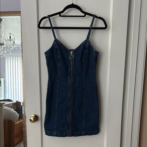 Topshop Moto Denim Zip-Front Dress